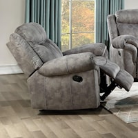 Casual Glider Recliner with Horizontal Tufting