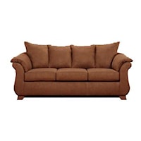 Transitional Flared Pillow Arm Stationary Sofa