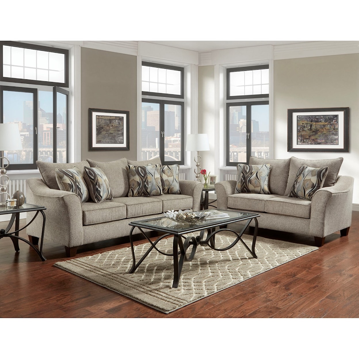 Affordable Furniture 7700 Sofa with Flared Arms