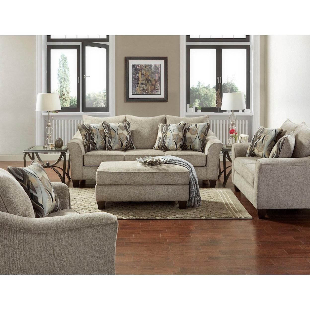 Affordable Furniture 7700 PLATINUM OTTOMAN |