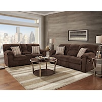 1420 Reclining Console Loveseat Chevron Mink