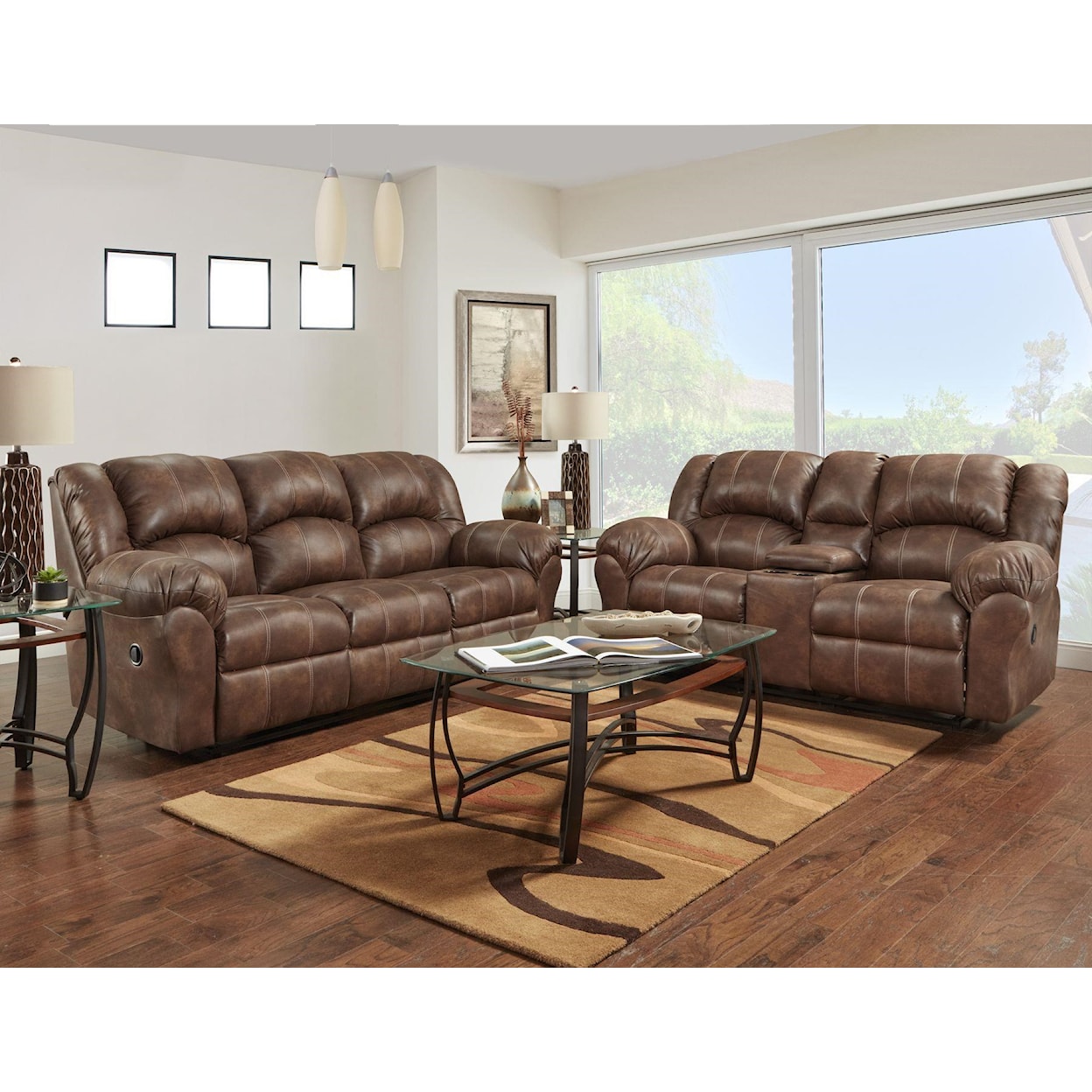 Affordable Furniture Afford MFG All 1020 Reclining Console Loveseat