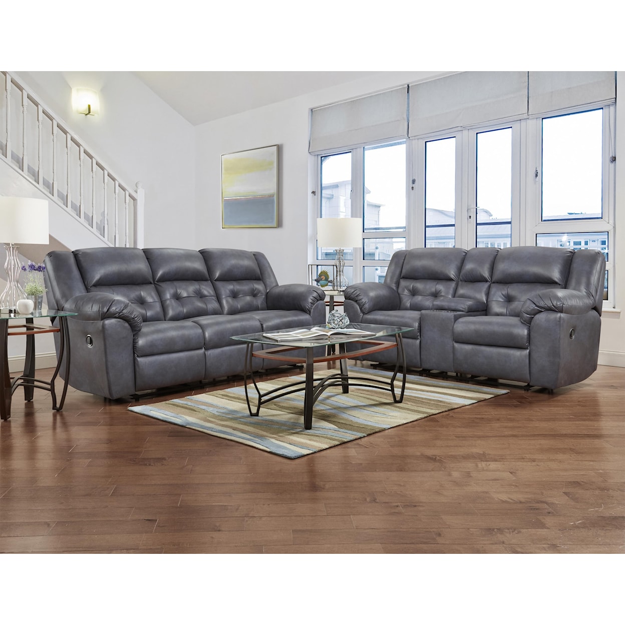 Affordable Furniture Afford MFG All Reclining Console Loveseat