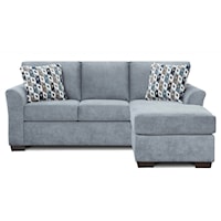 Transitional Sofa with Chaise and Flared Arms
