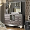 Michael Amini Hollywood Swank Upholstered Dresser and Mirror