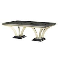 Large Rectangular Dinner Table with Double Pedestal Base