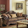 Michael Amini Tuscano Melange Leather/Fabric High Back Sofa