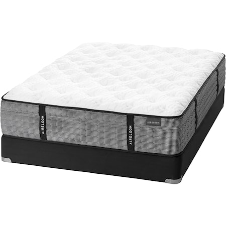 King 14 1/2" Extra Firm Pocketed Coil Mattress and V-Shaped Semi-Flex Grid Foundation