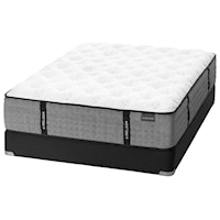 Queen 14 1/2" Luxury Firm Pocketed Coil Mattress and Low Profile V-Shaped Semi-Flex Grid Foundation
