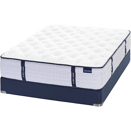 Queen Luxury Firm Pocketed Coil Mattress and V-Shaped Semi-Flex Grid Foundation