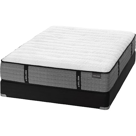 Queen 12 1/2" Firm Pocketed Coil Mattress and V-Shaped Semi-Flex Grid Foundation