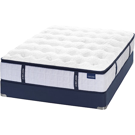 Twin Extra Long Luxetop Firm Coil on Coil Luxury Mattress and Low Profile V-Shaped Semi-Flex Grid Foundation
