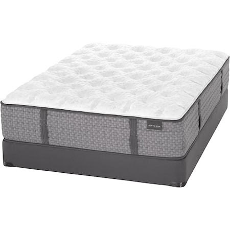 Cal King Plush Luxury Mattress and 5" Grey Semi-Flex Low Profile Foundation