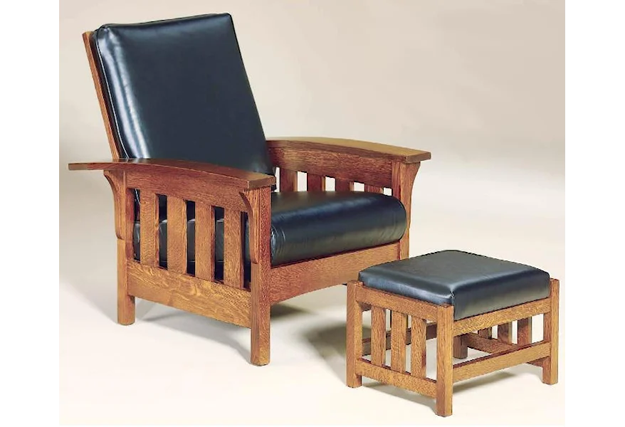 Amish Upholstery Chair & Ottoman Set by AJ's Furniture at Virginia Furniture Market