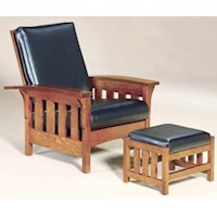 Mission-Style Bow Arm Chair and Ottoman Set