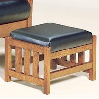 Mission-Style Ottoman with Slatted Wood Frame