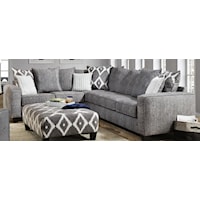 Contemporary 2 Piece Sectional in Gray Fabric