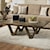 Albany 128 Distressed Walnut Coffee Table with Metal Accents
