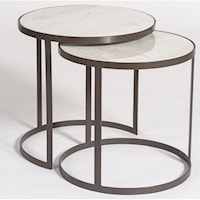 Round Nesting Tables with Marble Tops