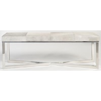 Frosted Hide & Polished Chrome Bench