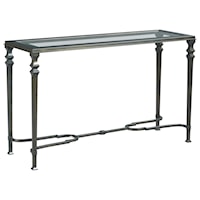 Metal Sofa Table with Glass Top