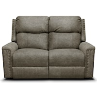 Casual Power Reclining Loveseat with Nailheads, Power Headrests, USB Ports