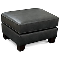 Transitional Leather Ottoman