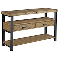 Industrial 2-Drawer Sofa Table