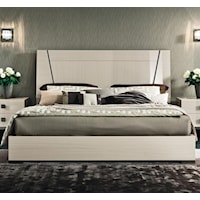 Queen Low Profile Bed with Wood Headboard