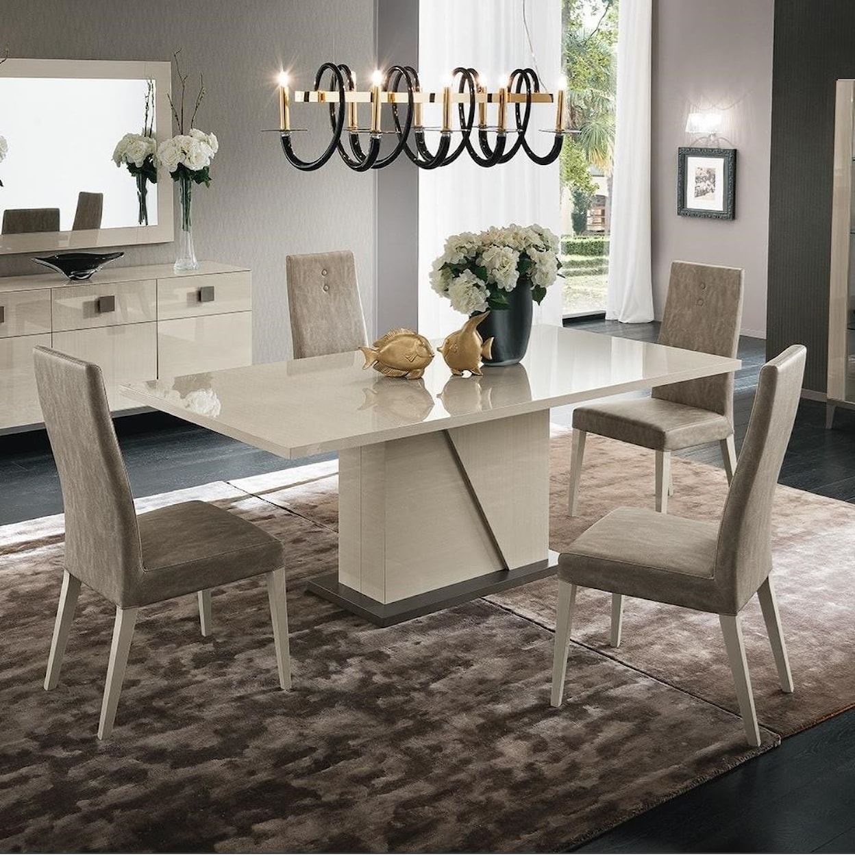 Alf Italia Mont Blanc 5 Piece Table & Side Chair Set