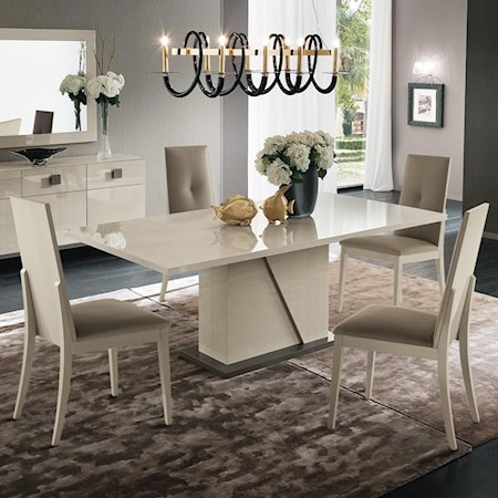 5 Piece Table & Montechiaro Chair Set