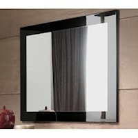Contemporary Mirror with Black Gloss Frame