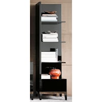 Contemporary Left Bookcase with High Gloss Finish