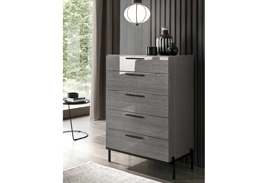 Novecento 5 Drawer Chest by Alf Italia at HomeWorld Furniture