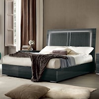 Contemporary California King Storage Bed with Lights