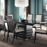 Contemporary Dining Table with Gloss Black Finish