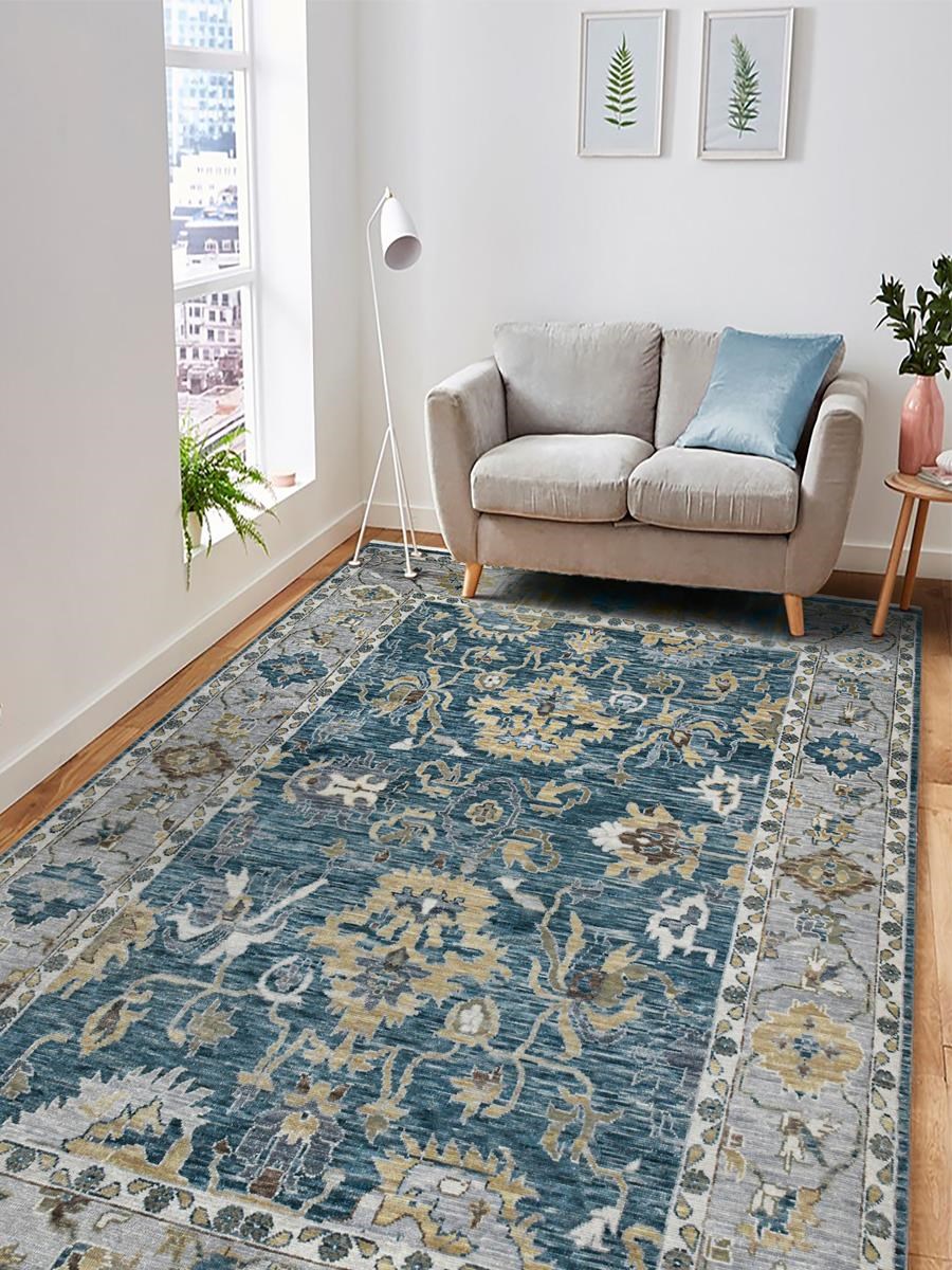 Blu Peacock-Light Gray 9'x12'