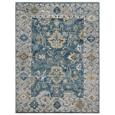 Blu Peacock-Light Gray 9'x12'