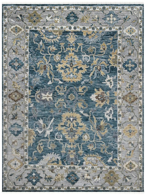 Blu Peacock-Light Gray 9'x12' (Available in multiple sizes)