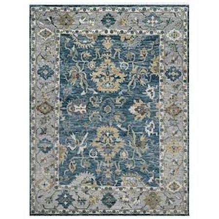 Blu Peacock-Light Gray 9'x12'