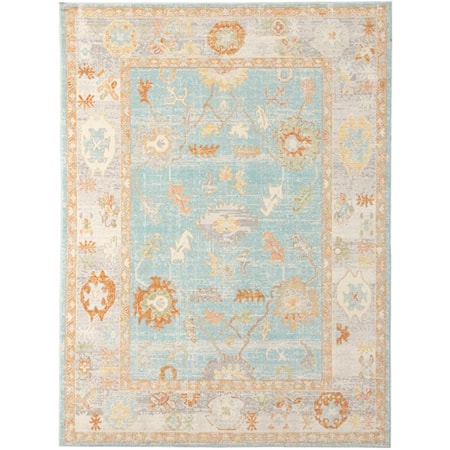 Bohemian Aqua Beige Indoor/Outdoor Rug