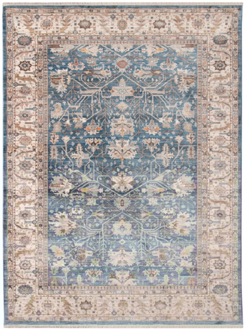 Transitional Navy Blue Ivory (Available in Multiple Sizes)