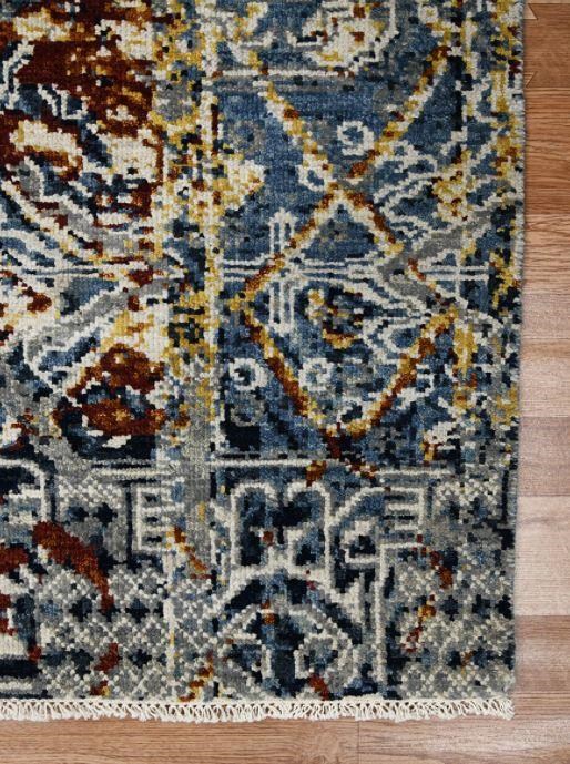 Blue Hand Knotted