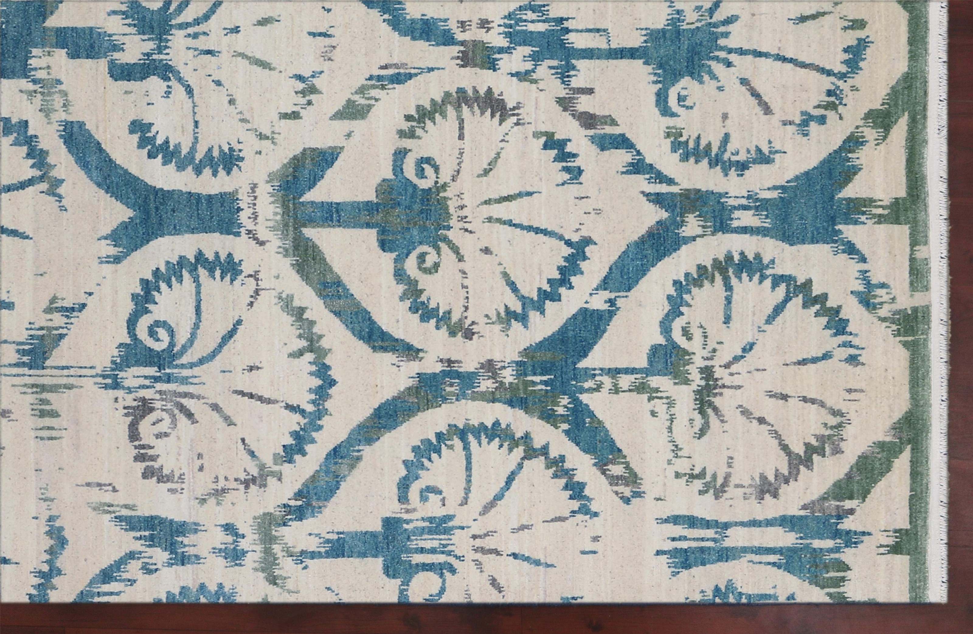 Amer Rugs Dazzle Blue Ivory Modern Hand Knotted