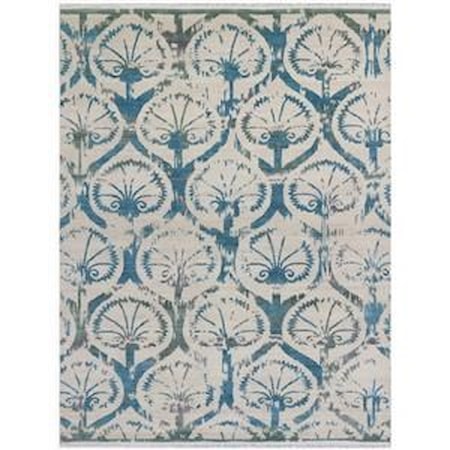 Blue Ivory Modern Hand Knotted