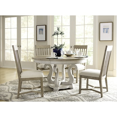Five Piece Round Table & Chair Set