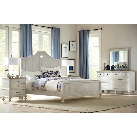 King Bed, Nightstand, Dresser and Mirror