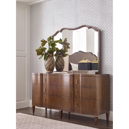 Dresser and Mirror Set