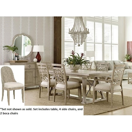 7 Piece Dining Set with Removable Leaves