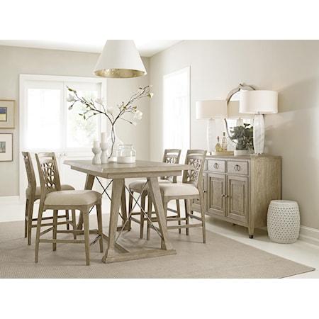 Table and Six Essex Counter Stools